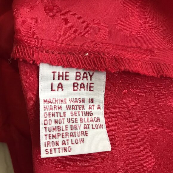 Vintage Versailles Red Lace-Trimmed Long Slip Dress 90s The Bay Canada Size M - Picture 9 of 10